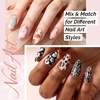 image:imageMelodySusie Lace Nail Foil 30 Rolls 10 Black Lace 10 White Lace 10 Flower Nail Transfer Foil 1m Per Roll Holographic Nail Art Stickers Decals for DIY Acrylic Nails Manicure Decoration20 Lace  Flower