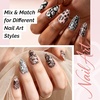 image:imageMelodySusie Lace Nail Foil 30 Rolls 10 Black Lace 10 White Lace 10 Flower Nail Transfer Foil 1m Per Roll Holographic Nail Art Stickers Decals for DIY Acrylic Nails Manicure Decoration10