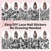 image:imageMelodySusie Lace Nail Foil 30 Rolls 10 Black Lace 10 White Lace 10 Flower Nail Transfer Foil 1m Per Roll Holographic Nail Art Stickers Decals for DIY Acrylic Nails Manicure Decoration30