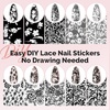image:imageMelodySusie Lace Nail Foil 30 Rolls 10 Black Lace 10 White Lace 10 Flower Nail Transfer Foil 1m Per Roll Holographic Nail Art Stickers Decals for DIY Acrylic Nails Manicure Decoration20 Black  White