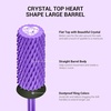 image:imageMelodySusie Large Barrel 332 Tungsten Carbide Nail Drill Bit Crystal Top Pink Heart Shape Fast Remove Acrylic Gel Cuticle Gel Polishing for Manicure Pedicure Pink Blossom Series BitS FinePurple