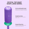 image:imageMelodySusie Large Barrel 332 Tungsten Carbide Nail Drill Bit Crystal Top Pink Heart Shape Fast Remove Acrylic Gel Cuticle Gel Polishing for Manicure Pedicure Pink Blossom Series BitS FinePurple