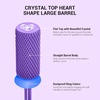 image:imageMelodySusie Large Barrel 332 Tungsten Carbide Nail Drill Bit Crystal Top Pink Heart Shape Fast Remove Acrylic Gel Cuticle Gel Polishing for Manicure Pedicure Pink Blossom Series BitS FinePurple