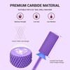 image:imageMelodySusie Large Barrel 332 Tungsten Carbide Nail Drill Bit Crystal Top Pink Heart Shape Fast Remove Acrylic Gel Cuticle Gel Polishing for Manicure Pedicure Pink Blossom Series BitS FinePurple