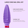 image:imageMelodySusie Large Cone Nail Drill Bits 332 Carbide Tungsten Multifunction Bits Fast Remove Acrylic or Hard Gel for Manicure Pedicure Salon Professional or Beginner Purple MediumPurple