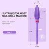 image:imageMelodySusie Large Cone Nail Drill Bits 332 Carbide Tungsten Multifunction Bits Fast Remove Acrylic or Hard Gel for Manicure Pedicure Salon Professional or Beginner Purple MediumPurple