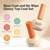 image:imageMelodySusie PlantBased 165ml 2Pcs Gel Base and Glassy Top Coat Set Unique TiltandStand Bottle for Easy Gel Access TPOampHEMAampHPMA Free No Wipe Foundation for UV Light Cured with Long Wear Shine