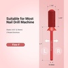 image:imageMelodySusie Safety Nail Drill Bits 332 Smooth Round Top Small Barrel Carbide Bits Fast Remove Acrylic or Hard Gel for Manicure Pedicure Salon Professional or Beginner Pink Blossom CoarseRed