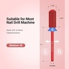 image:imageMelodySusie Safety Nail Drill Bits 332 Smooth Round Top Small Barrel Carbide Bits Fast Remove Acrylic or Hard Gel for Manicure Pedicure Salon Professional or Beginner Pink Blossom CoarseRed