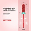 image:imageMelodySusie Safety Nail Drill Bits 332 Smooth Round Top Small Barrel Carbide Bits Fast Remove Acrylic or Hard Gel for Manicure Pedicure Salon Professional or Beginner Pink Blossom CoarseRed