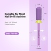 image:imageMelodySusie Safety Nail Drill Bits 332 Smooth Round Top Small Barrel Carbide Bits Fast Remove Acrylic or Hard Gel for Manicure Pedicure Salon Professional or Beginner Pink Blossom CoarsePurple