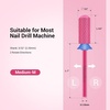 image:imageMelodySusie Safety Nail Drill Bits 332 Smooth Round Top Small Barrel Carbide Bits Fast Remove Acrylic or Hard Gel for Manicure Pedicure Salon Professional or Beginner Pink Blossom CoarsePink Blossom