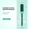 image:imageMelodySusie Safety Nail Drill Bits 332 Smooth Round Top Small Barrel Carbide Bits Fast Remove Acrylic or Hard Gel for Manicure Pedicure Salon Professional or Beginner Pink Blossom CoarseGreen