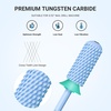 image:imageMelodySusie Safety Nail Drill Bits 332 Smooth Round Top Small Barrel Carbide Bits Fast Remove Acrylic or Hard Gel for Manicure Pedicure Salon Professional or Beginner Pink Blossom CoarseLight Blue