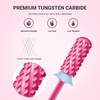 image:imageMelodySusie Safety Nail Drill Bits 332 Smooth Round Top Small Barrel Carbide Bits Fast Remove Acrylic or Hard Gel for Manicure Pedicure Salon Professional or Beginner Pink Blossom CoarsePink Blossom
