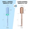 image:imageMelodySusie Safety Nail Drill Bits 332 Smooth Round Top Small Barrel Carbide Bits Fast Remove Acrylic or Hard Gel for Manicure Pedicure Salon Professional or Beginner Pink Blossom CoarseLight Blue