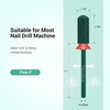 image:imageMelodySusie Safety Nail Drill Bits 332 Smooth Round Top Small Barrel Carbide Bits Fast Remove Acrylic or Hard Gel for Manicure Pedicure Salon Professional or Beginner Pink Blossom CoarseGreen
