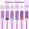 image:imageMelodySusie Safety Nail Drill Bits 332 Smooth Round Top Small Barrel Carbide Bits Fast Remove Acrylic or Hard Gel for Manicure Pedicure Salon Professional or Beginner Pink Blossom CoarsePurple