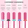 image:imageMelodySusie Safety Nail Drill Bits 332 Smooth Round Top Small Barrel Carbide Bits Fast Remove Acrylic or Hard Gel for Manicure Pedicure Salon Professional or Beginner Pink Blossom CoarsePink Blossom