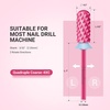image:imageMelodySusie Safety Nail Drill Bits 332 Smooth Round Top Small Barrel Carbide Bits Fast Remove Acrylic or Hard Gel for Manicure Pedicure Salon Professional or Beginner Pink Blossom CoarsePink Blossom