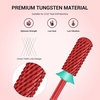 image:imageMelodySusie Safety Nail Drill Bits 332 Smooth Round Top Small Barrel Carbide Bits Fast Remove Acrylic or Hard Gel for Manicure Pedicure Salon Professional or Beginner Pink Blossom CoarseRed