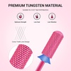image:imageMelodySusie Safety Nail Drill Bits 332 Smooth Round Top Small Barrel Carbide Bits Fast Remove Acrylic or Hard Gel for Manicure Pedicure Salon Professional or Beginner Pink Blossom CoarsePink Blossom