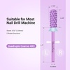 image:imageMelodySusie Safety Nail Drill Bits 332 Smooth Round Top Small Barrel Carbide Bits Fast Remove Acrylic or Hard Gel for Manicure Pedicure Salon Professional or Beginner Pink Blossom CoarsePurple