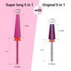 image:imageMelodySusie Super Long 5 in 1 Nail Drill Bits 332 Carbide Tungsten Bits Suitable for Manicure Pedicure Cuticle Gel Polishing Professional Advanced Bits Pink Blossom Series BitX Fine