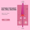 image:imageMelodySusie Super Long 5 in 1 Nail Drill Bits 332 Carbide Tungsten Bits Suitable for Manicure Pedicure Cuticle Gel Polishing Professional Advanced Bits Pink Blossom Series BitX Fine