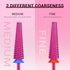 image:imageMelodySusie Super Long 5 in 1 Nail Drill Bits 332 Carbide Tungsten Bits Suitable for Manicure Pedicure Cuticle Gel Polishing Professional Advanced Bits Pink Blossom Series BitX Fine