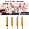 image:imageMelodySusie Super Long Tapered Nail Drill Bits 332 Carbide Tungsten Bits Suitable for Manicure Pedicure Cuticle Gel Polishing Professional Advanced Bits Gold Series BitX FineGold