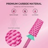 image:imageMelodySusie Tapered Barrel Nail Drill Bits 332 Carbide Tungsten Bits Suitable for Manicure Pedicure Cuticle Gel Polishing Technicians Bits Silver amp Rose Gold Series BitS Extra FineTapered Barrel BitPink Blossom