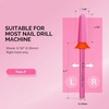 image:imageMelodySusie Tapered Barrel Nail Drill Bits 332 Carbide Tungsten Bits Suitable for Manicure Pedicure Cuticle Gel Polishing Technicians Bits Silver amp Rose Gold Series BitS Extra FinePink Blossom