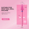 image:imageMelodySusie Tapered Barrel Nail Drill Bits 332 Carbide Tungsten Bits Suitable for Manicure Pedicure Cuticle Gel Polishing Technicians Bits Silver amp Rose Gold Series BitS Extra FineNib BitPink Blossom