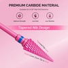 image:imageMelodySusie Tapered Barrel Nail Drill Bits 332 Carbide Tungsten Bits Suitable for Manicure Pedicure Cuticle Gel Polishing Technicians Bits Silver amp Rose Gold Series BitS Extra FineNib BitPink Blossom