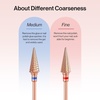 image:imageMelodySusie Tapered Barrel Nail Drill Bits 332 Carbide Tungsten Bits Suitable for Manicure Pedicure Cuticle Gel Polishing Technicians Bits Silver amp Rose Gold Series BitS Extra FineNib BitRose Gold