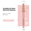 image:imageMelodySusie Tapered Barrel Nail Drill Bits 332 Carbide Tungsten Bits Suitable for Manicure Pedicure Cuticle Gel Polishing Technicians Bits Silver amp Rose Gold Series BitS Extra FineRose Gold
