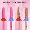 image:imageMelodySusie Tapered Barrel Nail Drill Bits 332 Carbide Tungsten Bits Suitable for Manicure Pedicure Cuticle Gel Polishing Technicians Bits Silver amp Rose Gold Series BitS Extra FinePink Blossom