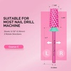 image:imageMelodySusie Tapered Barrel Nail Drill Bits 332 Carbide Tungsten Bits Suitable for Manicure Pedicure Cuticle Gel Polishing Technicians Bits Silver amp Rose Gold Series BitS Extra FineTapered Barrel BitPink Blossom