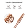 image:imageMelodySusie Tapered Barrel Nail Drill Bits 332 Carbide Tungsten Bits Suitable for Manicure Pedicure Cuticle Gel Polishing Technicians Bits Silver amp Rose Gold Series BitS Extra FineRose Gold