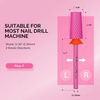 image:imageMelodySusie Tapered Barrel Nail Drill Bits 332 Carbide Tungsten Bits Suitable for Manicure Pedicure Cuticle Gel Polishing Technicians Bits Silver amp Rose Gold Series BitS Extra FineTapered Barrel BitPink Blossom