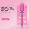 image:imageMelodySusie Tapered Barrel Nail Drill Bits 332 Carbide Tungsten Bits Suitable for Manicure Pedicure Cuticle Gel Polishing Technicians Bits Silver amp Rose Gold Series BitS Extra FineTapered Barrel BitPink Blossom