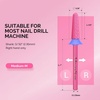 image:imageMelodySusie Tapered Barrel Nail Drill Bits 332 Carbide Tungsten Bits Suitable for Manicure Pedicure Cuticle Gel Polishing Technicians Bits Silver amp Rose Gold Series BitS Extra FinePink Blossom