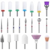 image:imageMelodySusie 21pcs Nail Drill Bit Set Professional 332 Ceramic Diamond Carbide Acrylic Gel Nail Art Tool Kit Cuticle Remover Bit for Acrylic Gel Dip Powder Nail Manicure Pedicure Salon Home21pcs Nail Drill Bits