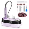 image:imageMelodySusie Advanced Desktop Rechargeable Nail Drill with Builtin Bit amp Handpiece Storage Holders SC320A 30000RPM EFile for All Manicure Shaping amp Gel Removal Ideal for Nail Artists amp Home UsePurple