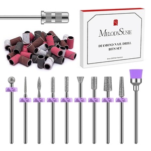 image:imageMelodySusie 10pcs Nail Drill Bits Set 332 Inch Diamond Cuticle Bits for Nail Drill EFile Manicure Pedicure Remover Tools for Acrylic Gel Nails Salon Home Use Nail Care Supplies RainbowSanding Bands