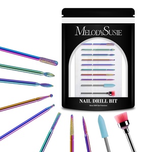 image:imageMelodySusie 10pcs Nail Drill Bits Set 332 Inch Diamond Cuticle Bits for Nail Drill EFile Manicure Pedicure Remover Tools for Acrylic Gel Nails Salon Home Use Nail Care Supplies RainbowRainbow