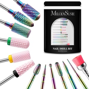 image:imageMelodySusie 13Pcs Nail Drill Bits Set 332 Tungsten Carbide amp Ceramic Efile Bits for Acrylic Gel Removal Diamond Cuticle Bits for Manicure Prep Salon Home Nail Care Supplies Pink amp ColorfulPink  Colorful