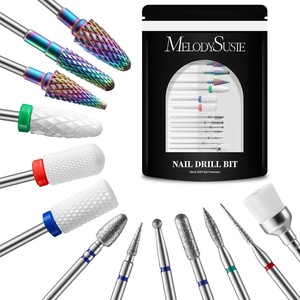 image:imageMelodySusie 13Pcs Nail Drill Bits Set 332 Tungsten Carbide amp Ceramic Efile Bits for Acrylic Gel Removal Diamond Cuticle Bits for Manicure Prep Salon Home Nail Care Supplies Pink amp ColorfulWhite  Colorful