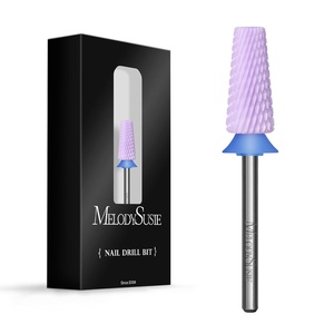 image:imageMelodySusie 5 in 1 Nail Drill Bits 332 Ceramic Cross Cut Bits Suitable for Manicure Pedicure Cuticle Gel Polishing Pink Series BitM MediumPurple